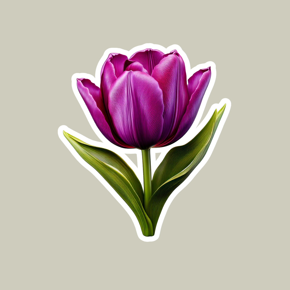 Purple Tulip Flower Sticker