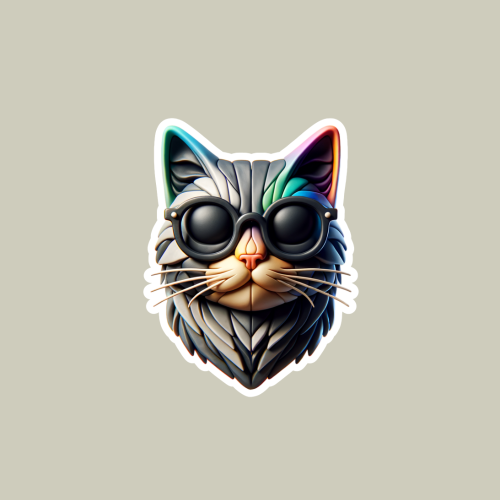 Futuristic Cat Sticker