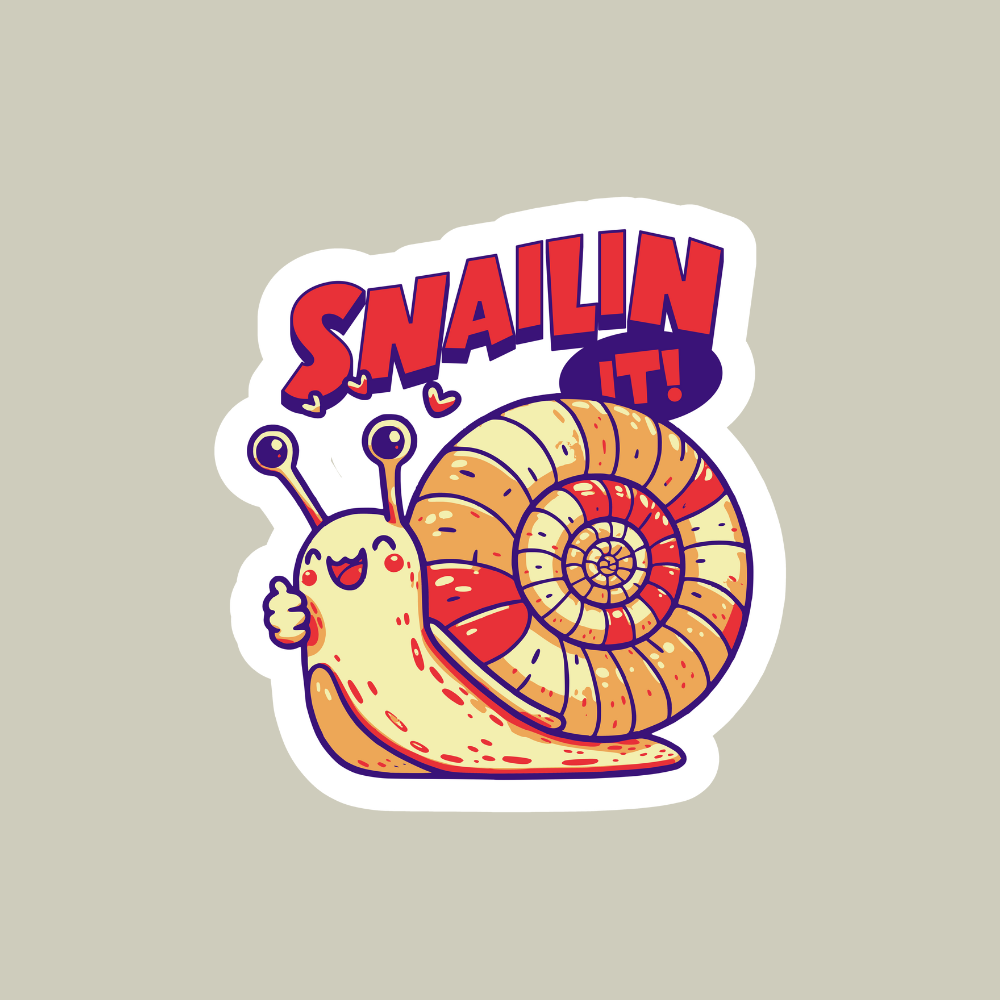 Snailing it Sticker