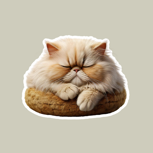 Sleeping Persian Cat Sticker