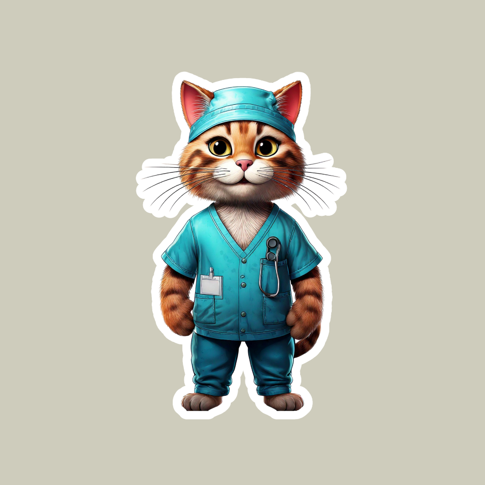 Cat Surgeon Sticker