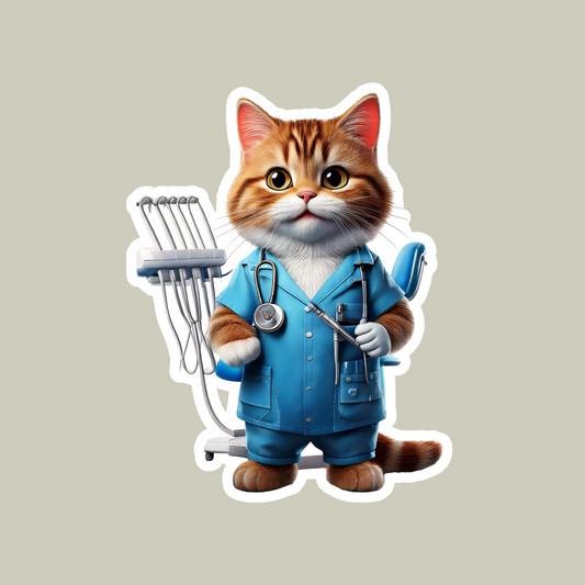 Cat Dentist Sticker