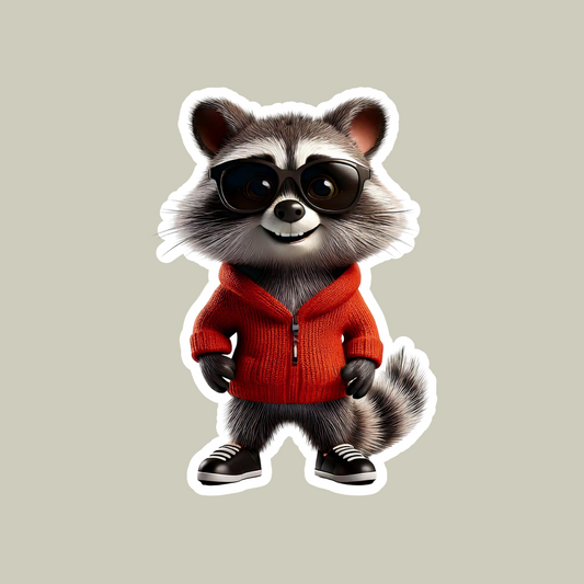 Raccoon with Sunglasses Sticker