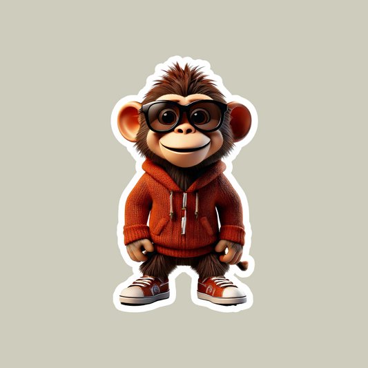 Monkey with Sunglasses Sticker