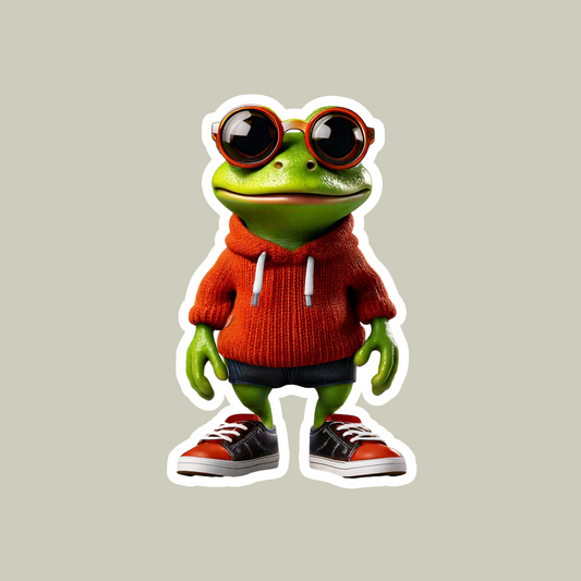 Frog with Sunglasses Sticker