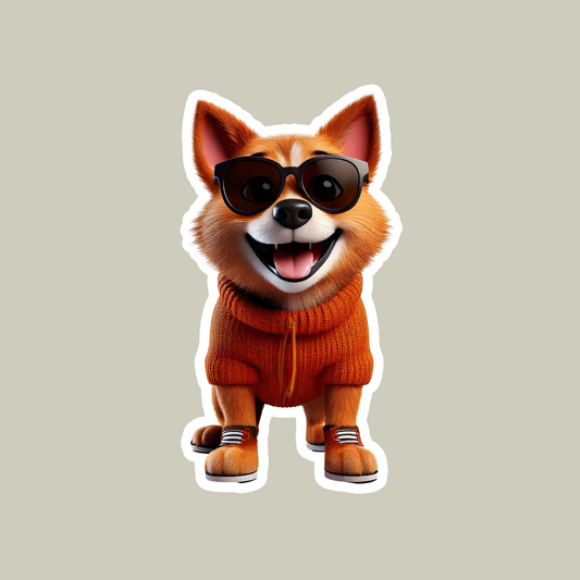 Dog with Sunglasses Sticker