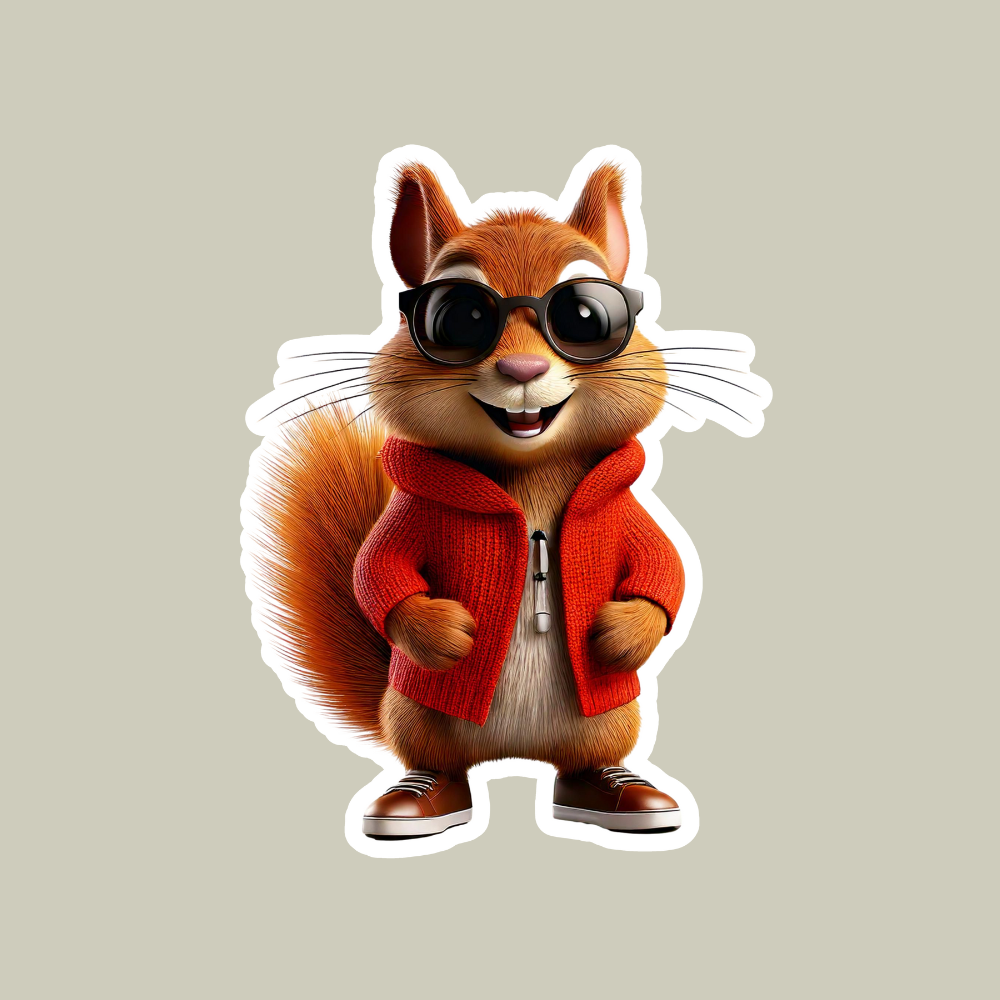 Squirrel with Sunglasses Sticker