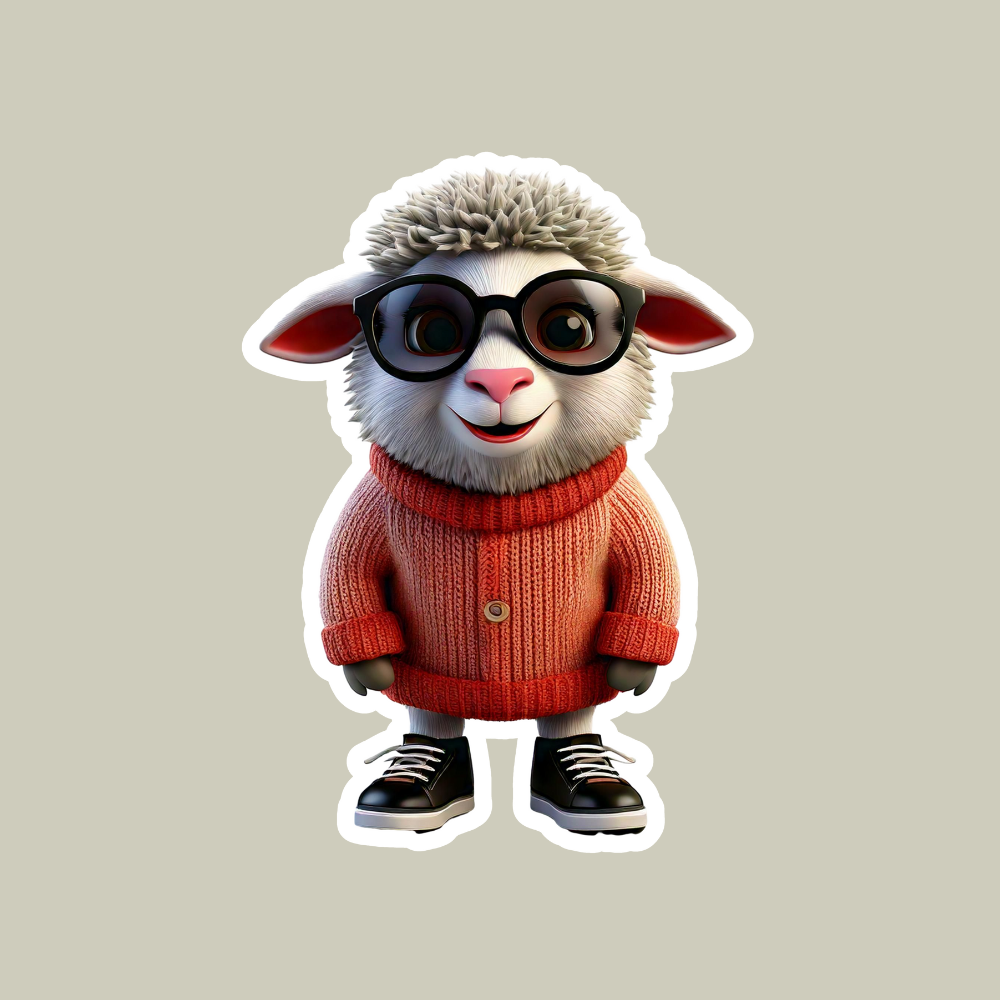 Sheep with Sunglasses Sticker