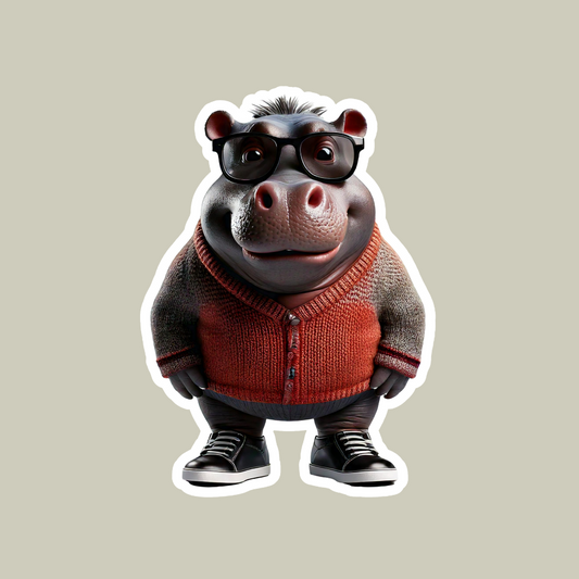 Hippopotamus with Sunglasses Sticker