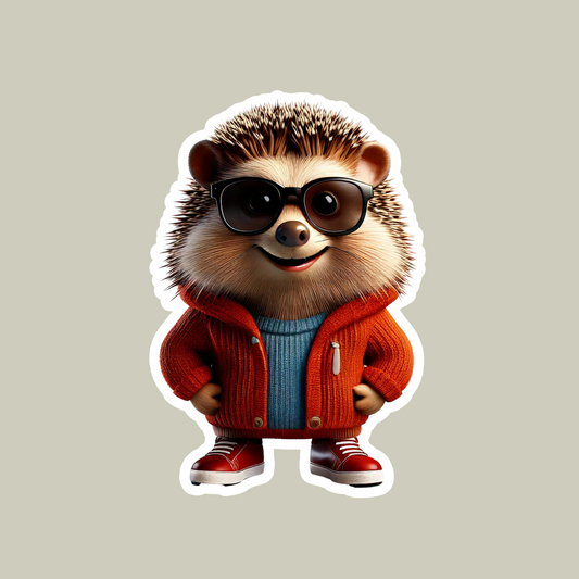 Hedgehog with Sunglasses Sticker