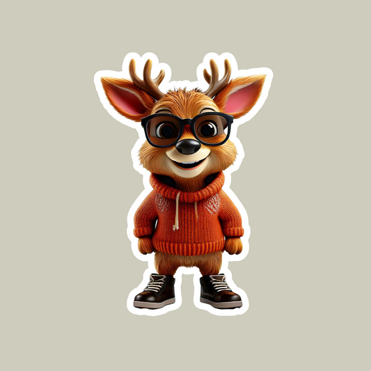 Deer with Sunglasses Sticker