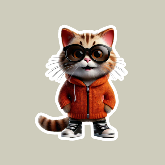 Cat with Sunglasses Sticker