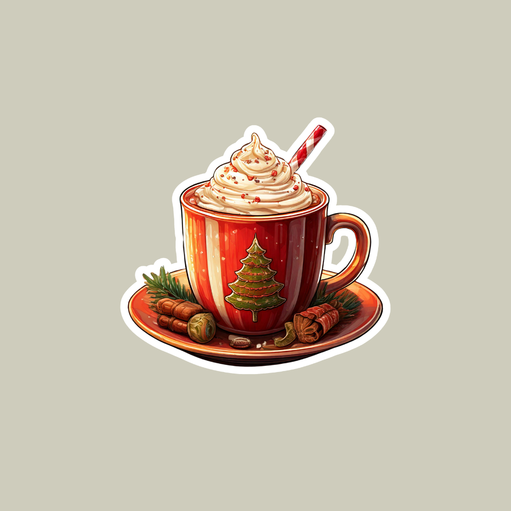 Hot Chocolate Sticker for cozy winter decoration