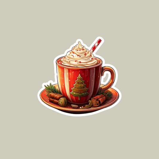 Hot Chocolate Sticker for cozy winter decoration