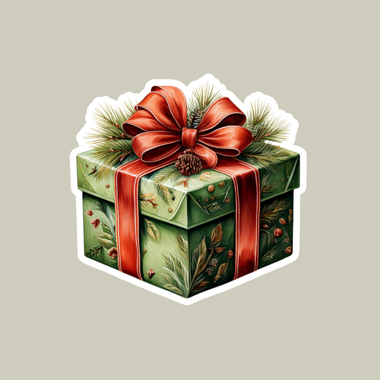 Gift Box Sticker for festive holiday decoration