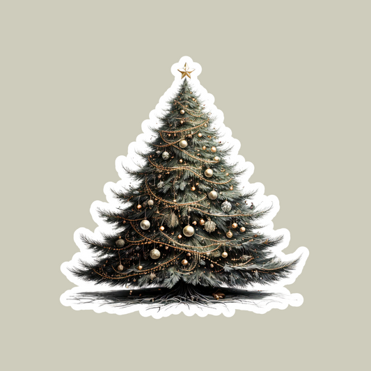 Christmas Tree Sticker for festive holiday decoration.