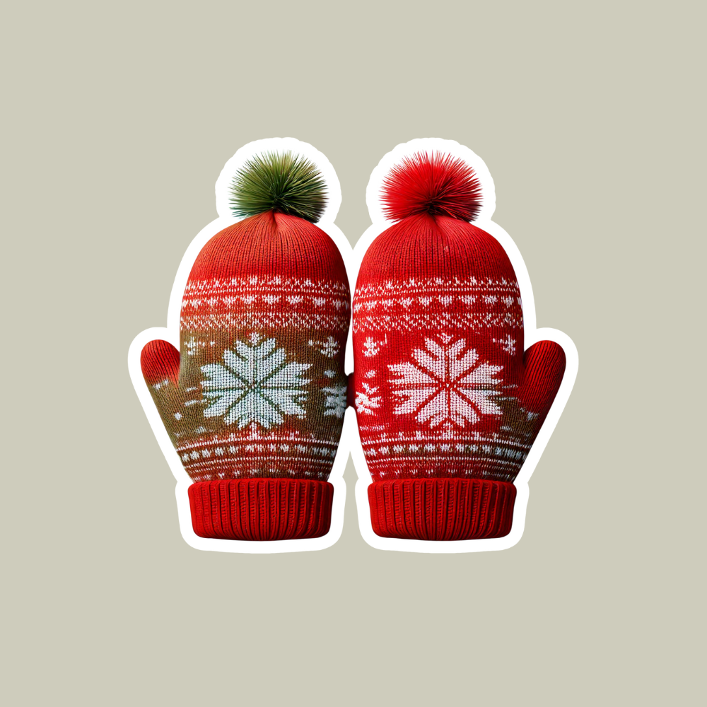 Mitten Sticker for cozy winter decoration