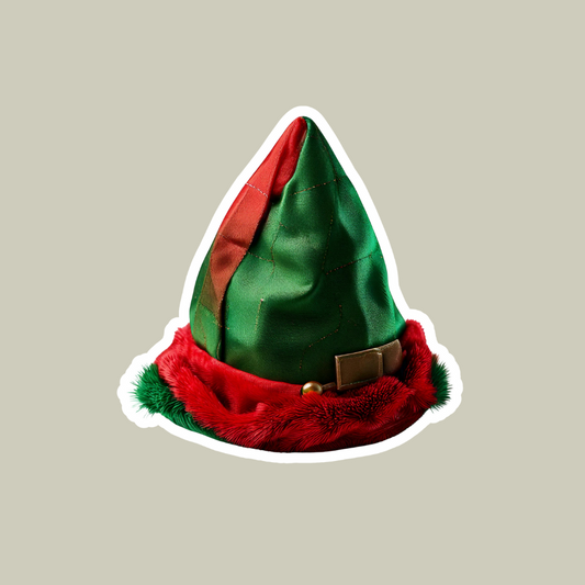 Elf Hat Sticker for festive holiday decoration