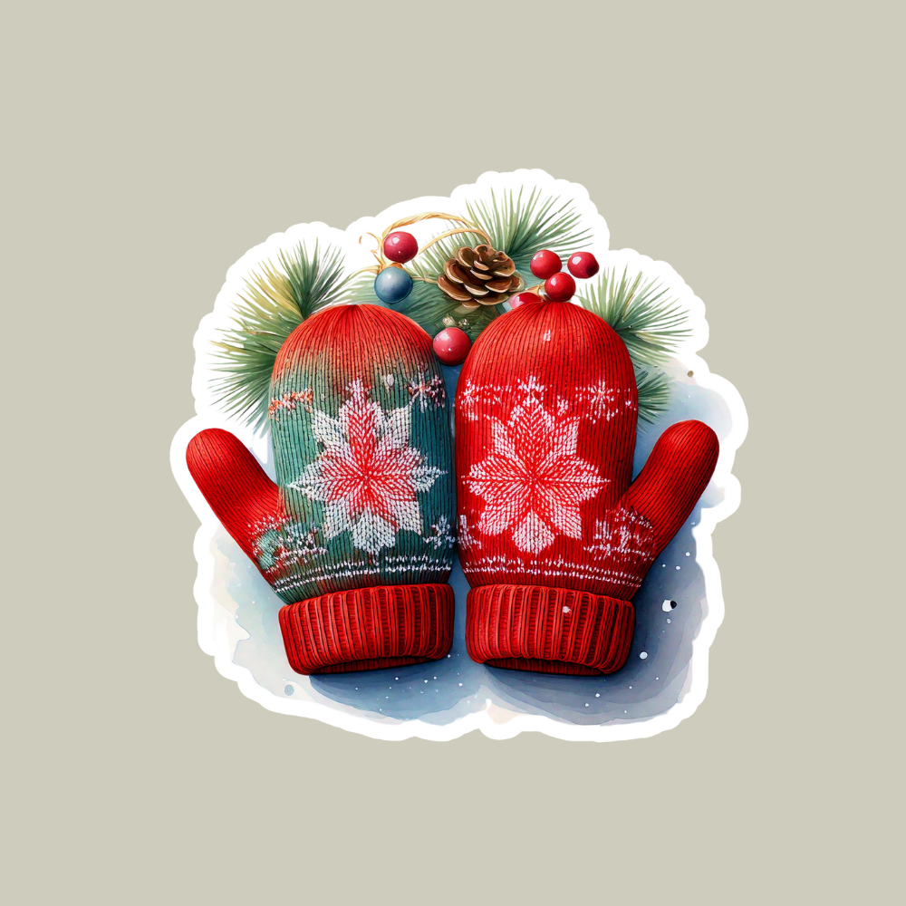 Mitten Sticker for cozy winter decoration